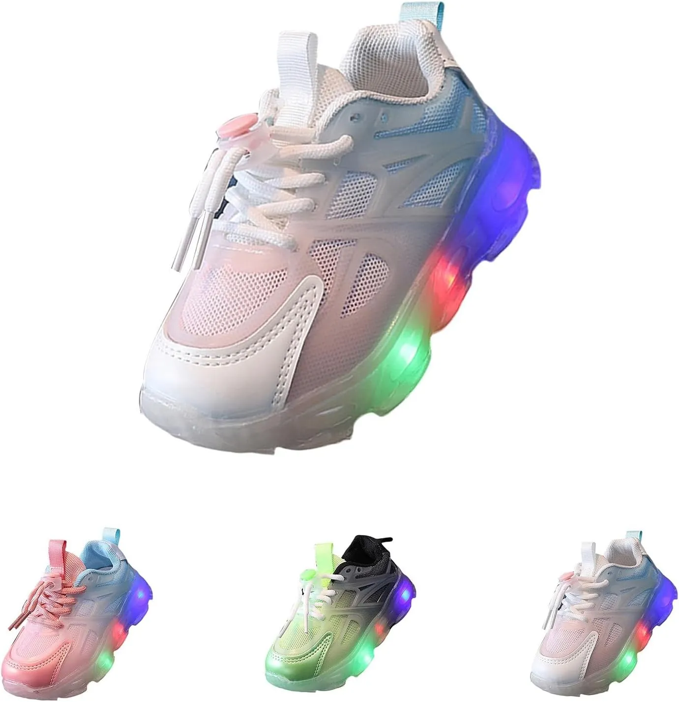 Little Boys Girls Light Up Shoes Breathable Lightweight Comfy Soft Running Trainer Tennis Sneakers for Toddler Kids