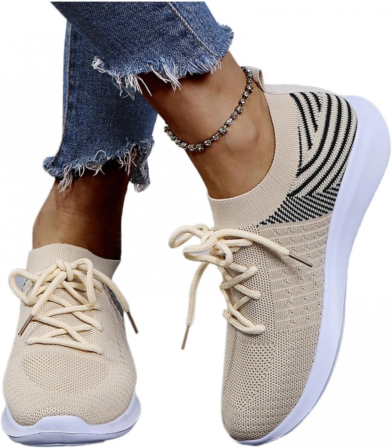 Masbird Sneakers for Women Walking Shoes Platform Lightweight Hollow Slip On Running Athletic Tennis Wide Width Sneakers