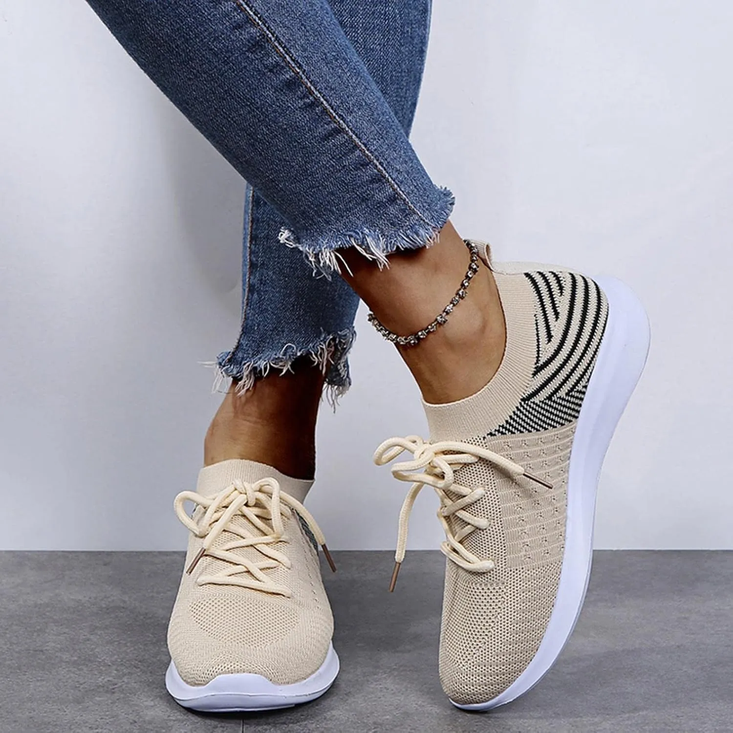 Masbird Sneakers for Women Walking Shoes Platform Lightweight Hollow Slip On Running Athletic Tennis Wide Width Sneakers