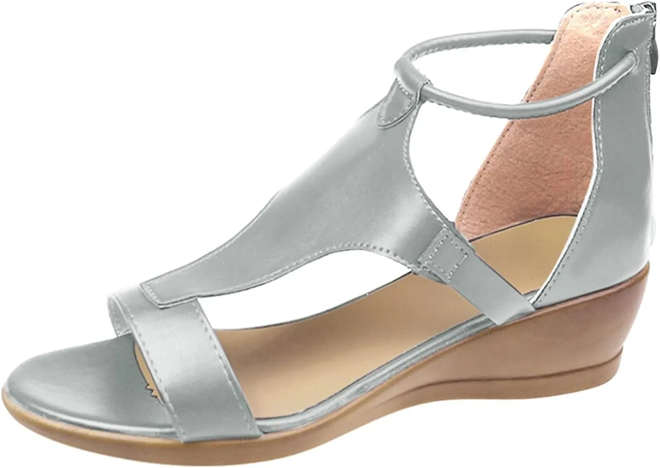 Masbird Wedge Sandals for Women Casual Summer Womens Sandals Wedges Platform High Ankle Strappy Open Toe Summer Beach Sandals