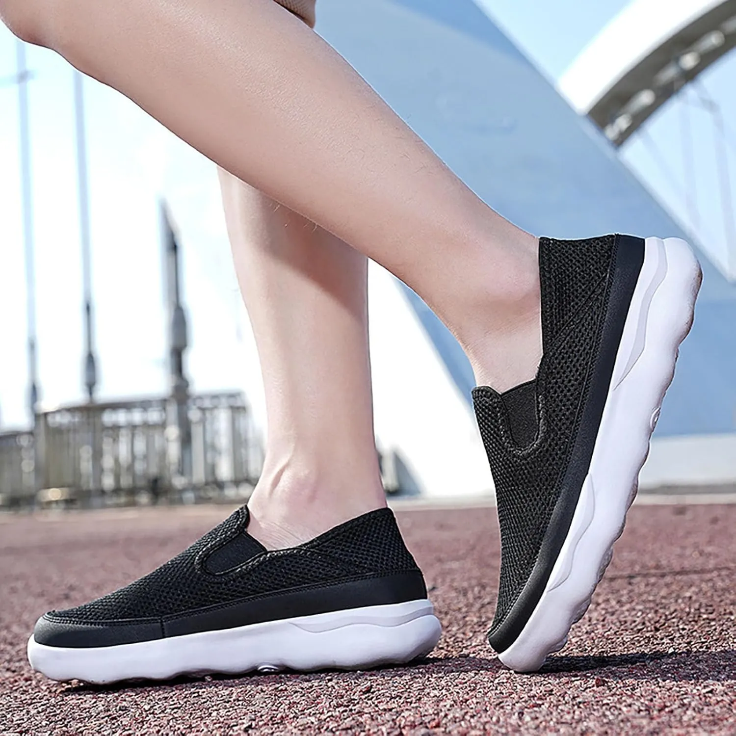 Men Slip on Walking Shoes Casual Dressy Loafers Memory Foam Ultra Lightweight Breathable Fashion Sneakers Non Slip Arch Support Cushioning Athletic Running Shoes