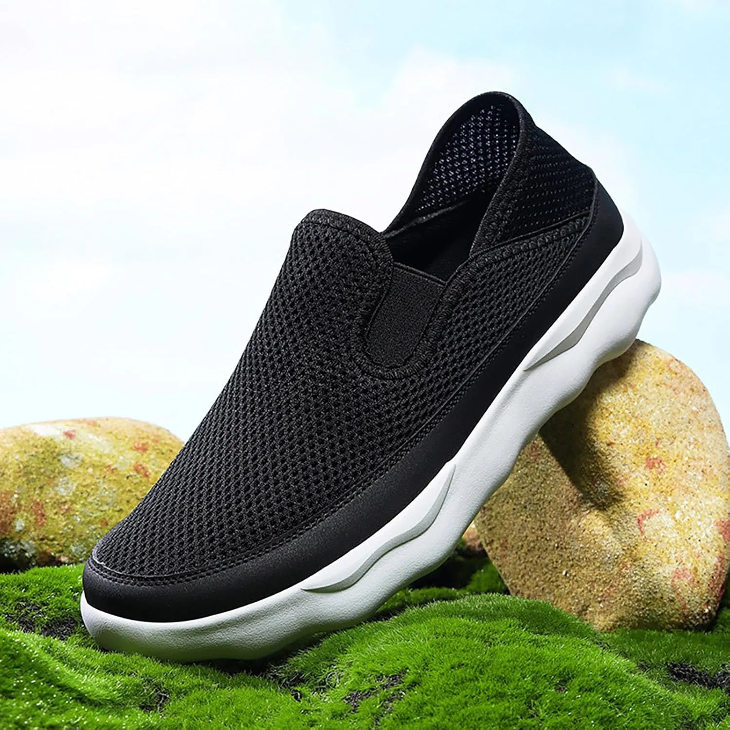 Men Slip on Walking Shoes Casual Dressy Loafers Memory Foam Ultra Lightweight Breathable Fashion Sneakers Non Slip Arch Support Cushioning Athletic Running Shoes