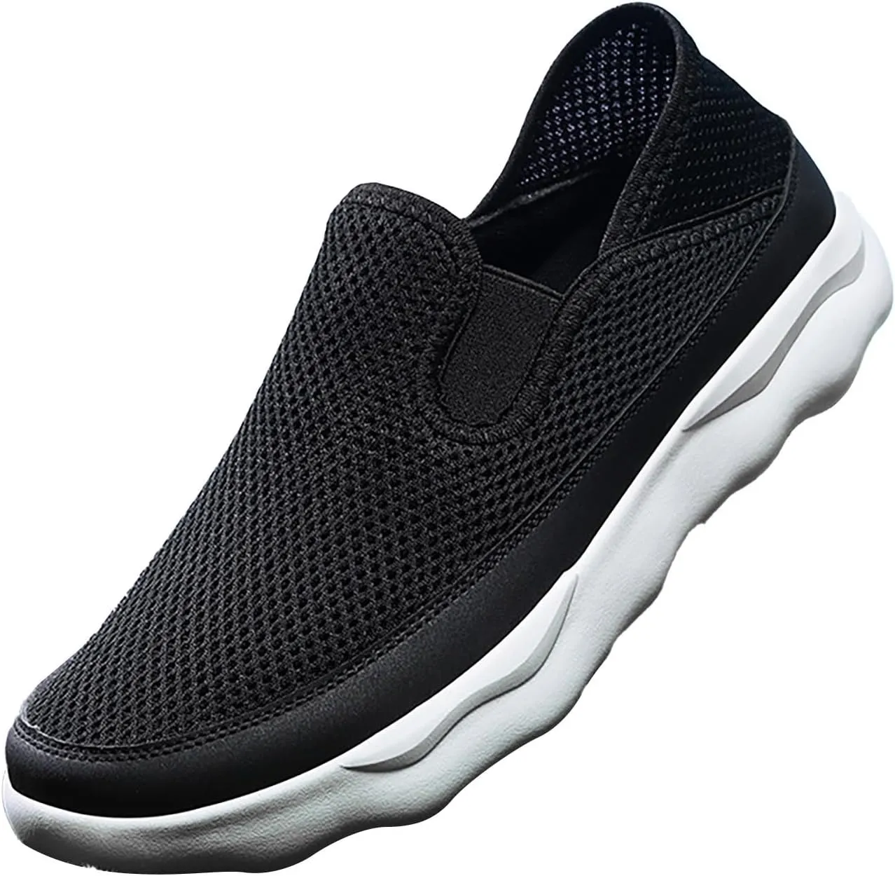 Men Slip on Walking Shoes Casual Dressy Loafers Memory Foam Ultra Lightweight Breathable Fashion Sneakers Non Slip Arch Support Cushioning Athletic Running Shoes