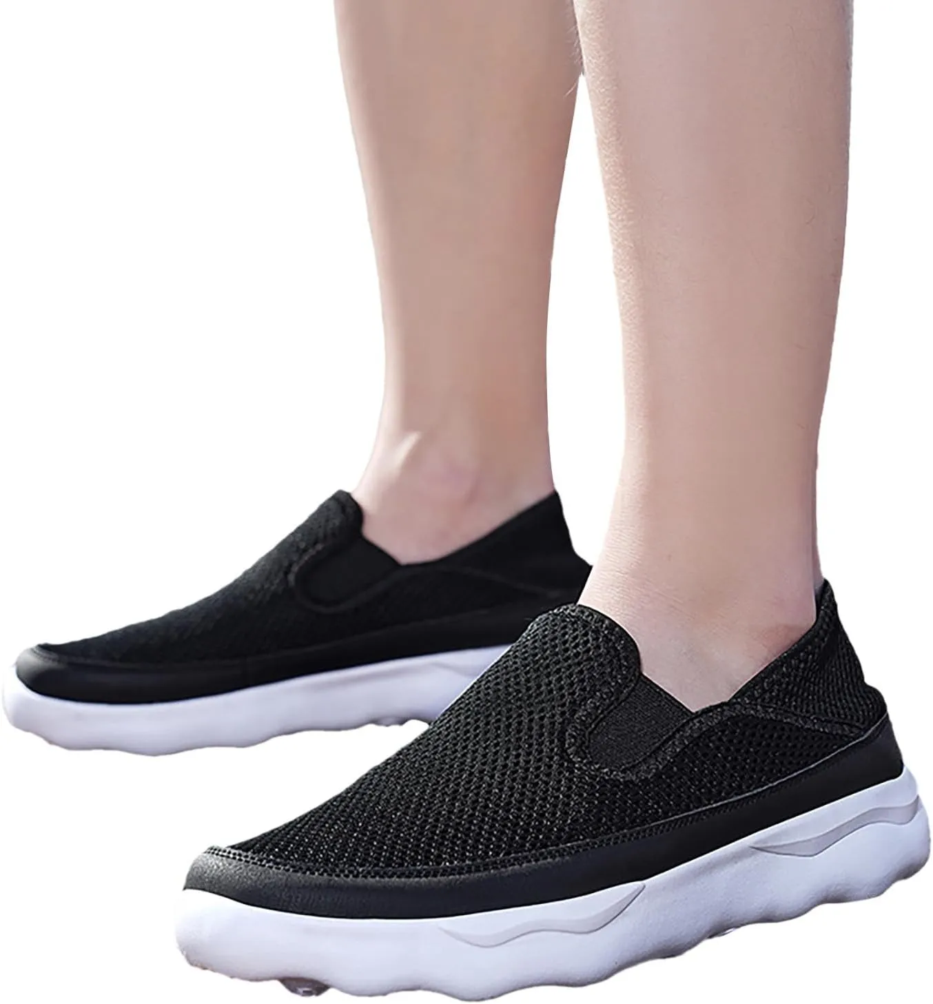 Men Slip on Walking Shoes Casual Dressy Loafers Memory Foam Ultra Lightweight Breathable Fashion Sneakers Non Slip Arch Support Cushioning Athletic Running Shoes