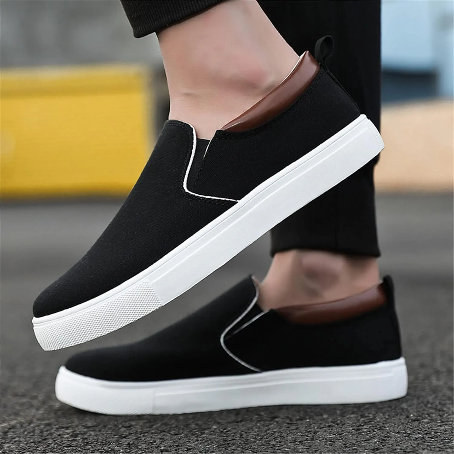 Men Slip on Walking Shoes Casual Dressy Memory Foam Ultra Lightweight Breathable Fashion Sneakers Non Slip Travel Jogging Workout Tennis Shoes Wide Width