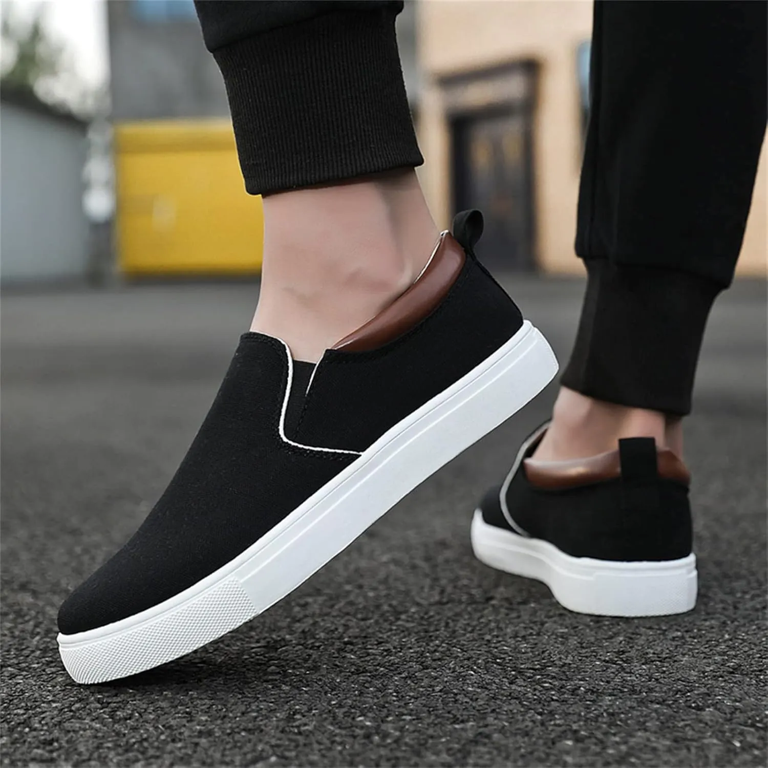 Men Slip on Walking Shoes Casual Dressy Memory Foam Ultra Lightweight Breathable Fashion Sneakers Non Slip Travel Jogging Workout Tennis Shoes Wide Width