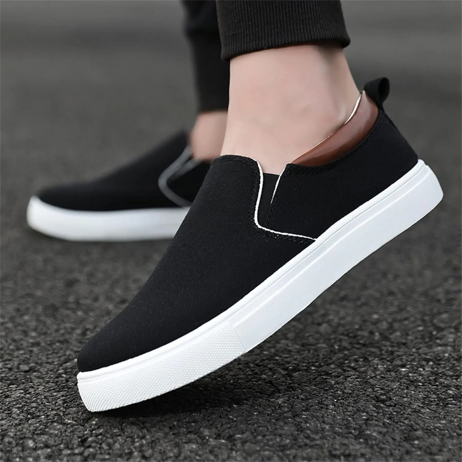 Men Slip on Walking Shoes Casual Dressy Memory Foam Ultra Lightweight Breathable Fashion Sneakers Non Slip Travel Jogging Workout Tennis Shoes Wide Width