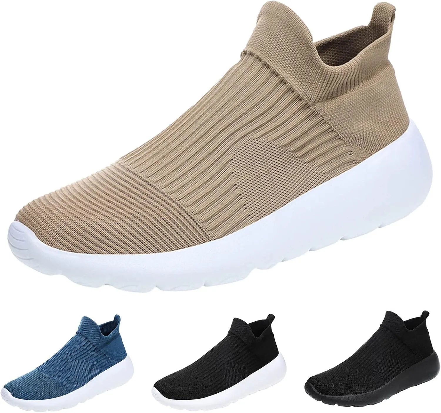 Men Sports Shoes New Pattern Summer Mesh Breathable Comfortable Simple Solid Color Slip On Fashion Sneaker Men Casual