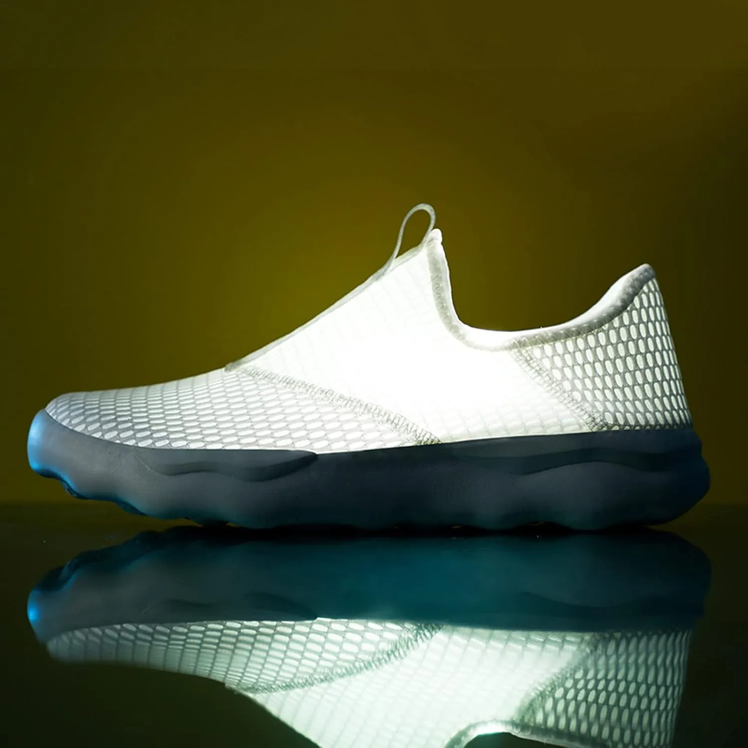 Men's Arch Support Walking Shoes Breathable Elastic Fly Woven Mesh Sneaker Fashion Lightweight Sneakers for Men