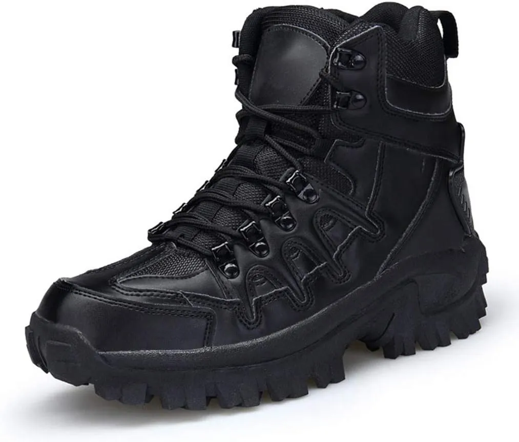 Mens Army Tactical Boots,Outdoor High-Tops Breathable Climbing Hiking Combat Boots,Black-43/UK 8.5/US 9