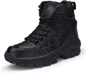 Mens Army Tactical Boots,Outdoor High-Tops Breathable Climbing Hiking Combat Boots,Black-43/UK 8.5/US 9