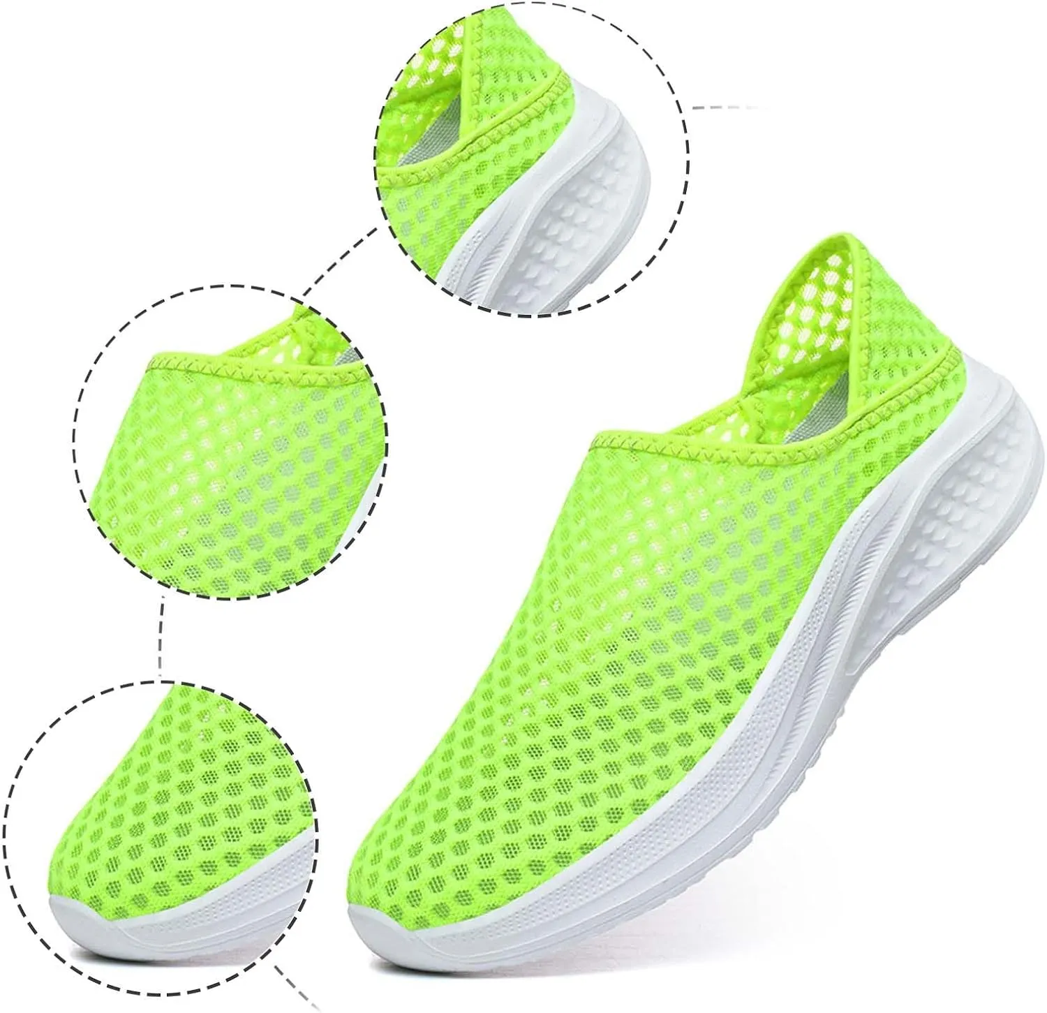 Men's Breathable Knit Sneakers Slip On Casual Shoes for Walking Running Yoga Gym Beach Comfortable Lightweight