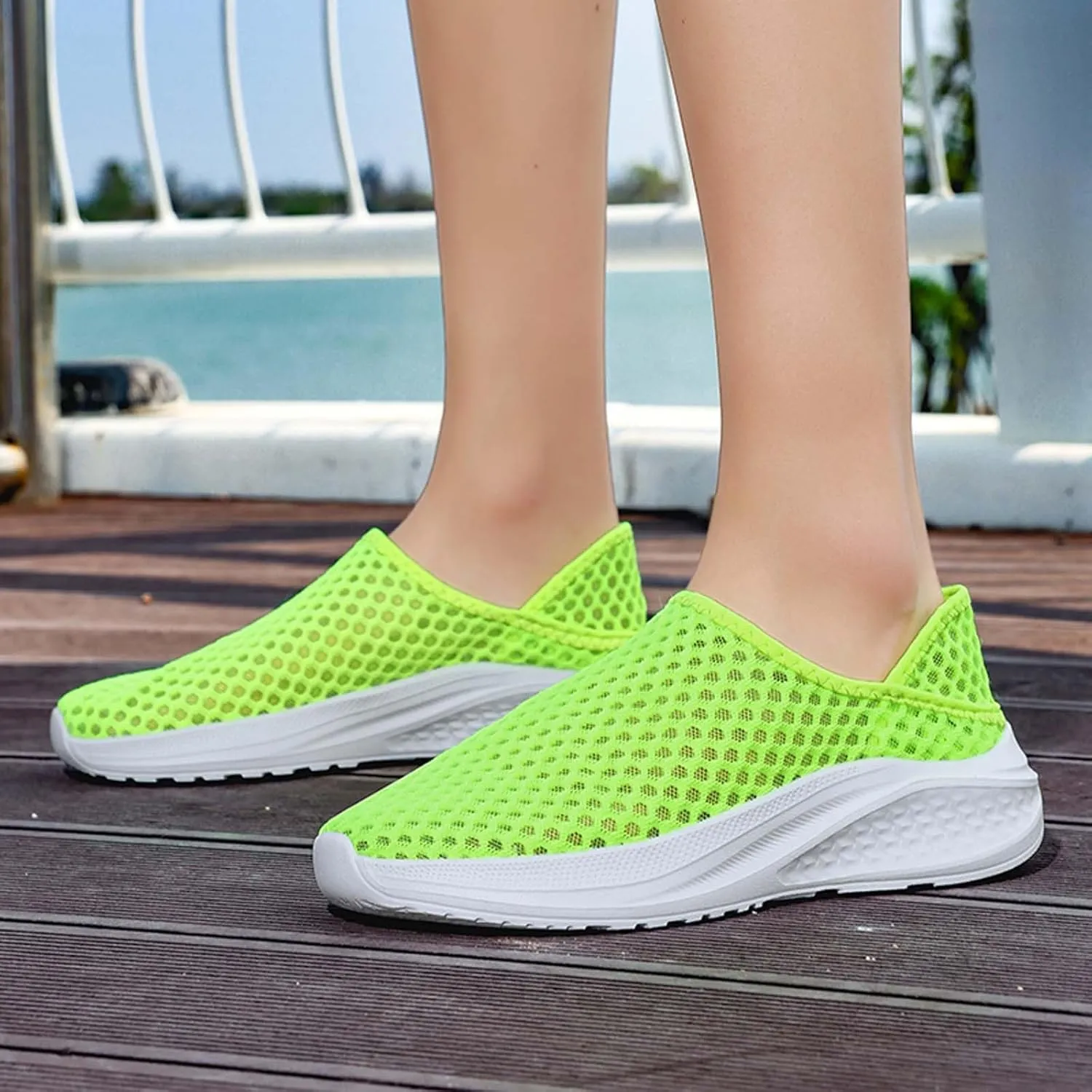 Men's Breathable Knit Sneakers Slip On Casual Shoes for Walking Running Yoga Gym Beach Comfortable Lightweight