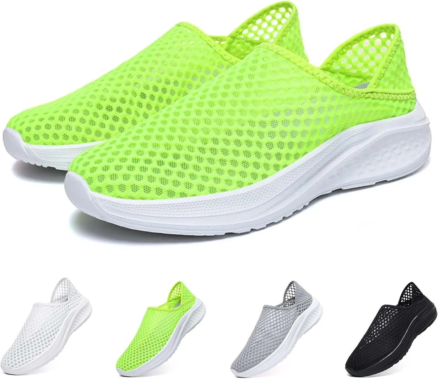 Men's Breathable Knit Sneakers Slip On Casual Shoes for Walking Running Yoga Gym Beach Comfortable Lightweight
