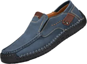 Men's Casual Shoes 2025 Breathable Comfy Flat Bottom Bussiness Casual Shoes for Work Slip on Non Slip Plus Size Leather Loafers for Men