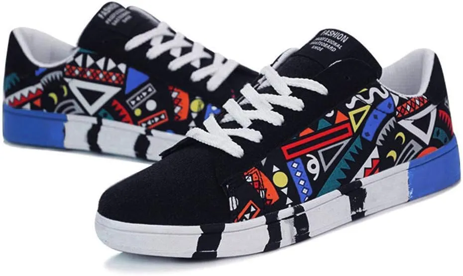 Men's Colorful Printed Walking Shoes Fashion Sneakers 2025 Low Top Summer Lace-up Breathable Closed Toe Flat Bottom Outdoor Comfortable Daily Casual Sneaker