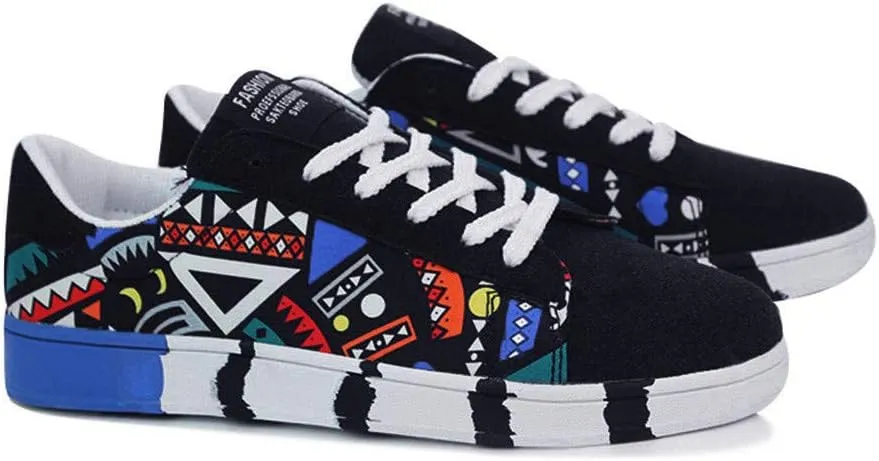 Men's Colorful Printed Walking Shoes Fashion Sneakers 2025 Low Top Summer Lace-up Breathable Closed Toe Flat Bottom Outdoor Comfortable Daily Casual Sneaker