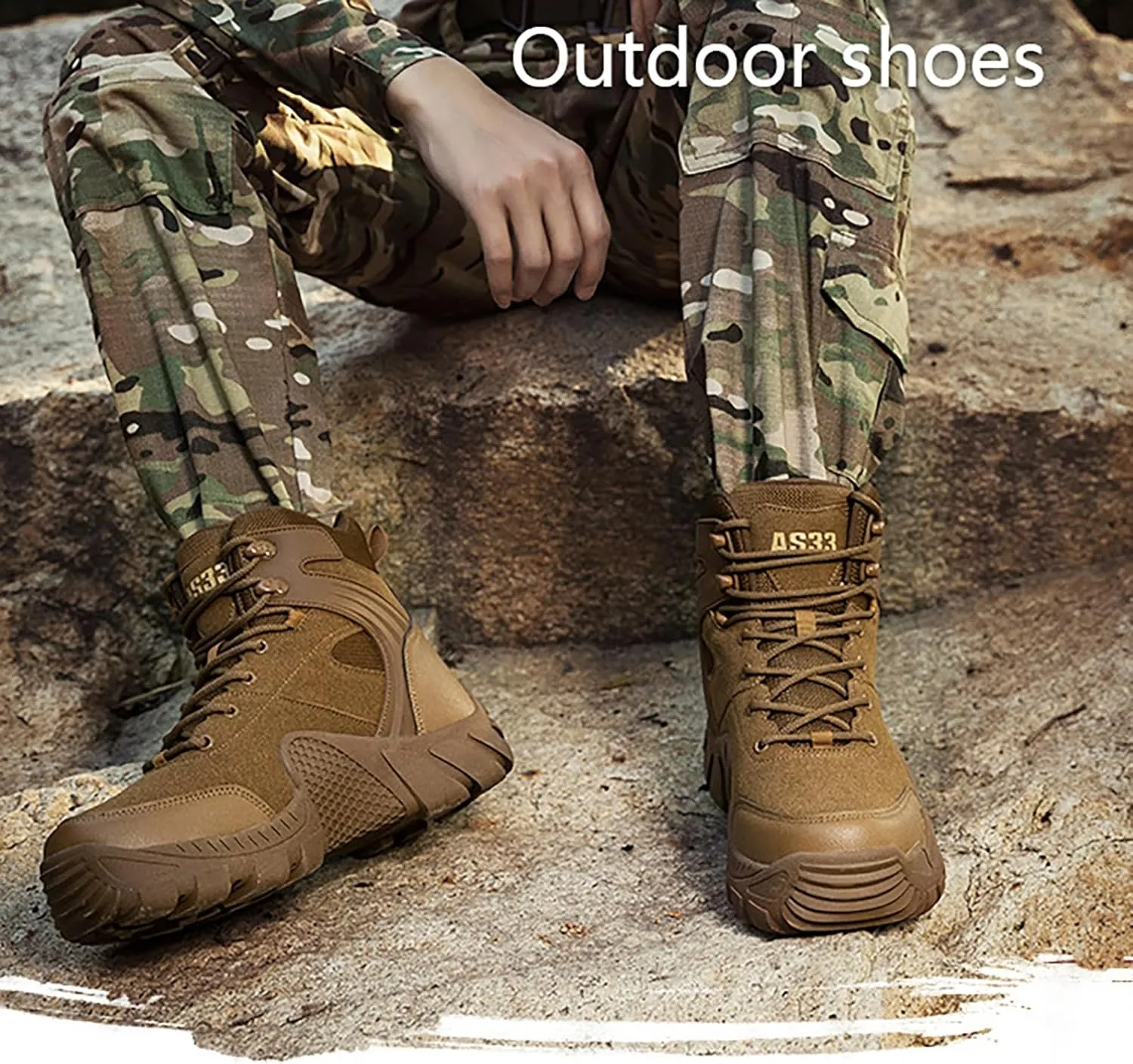 Mens Combat Boots Breathable Police Patrol Boots Lightweight Army Boots Waterproof Hiking Boots Military Tactical Boots