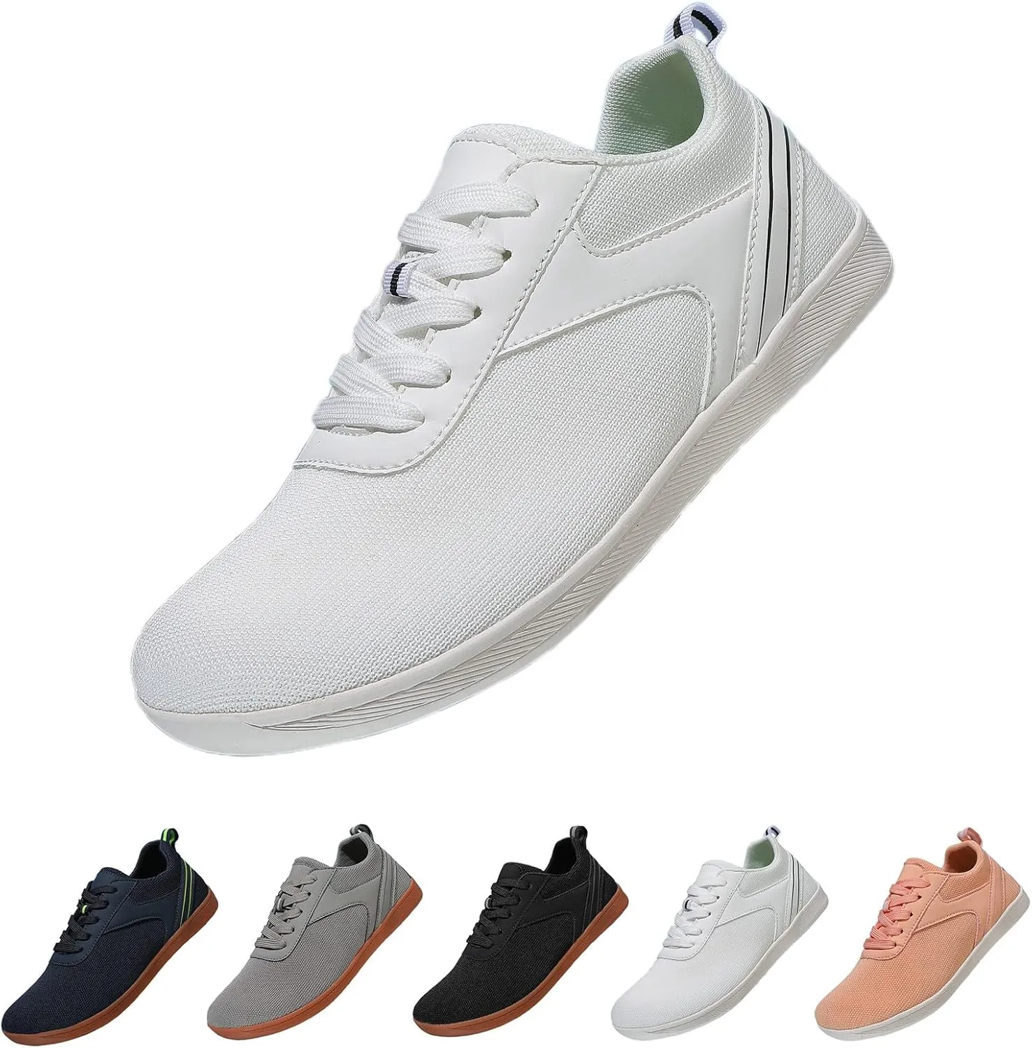 Men's Comfy Walking Shoes Fashion Sneakers 2025 Low Top Summer Lace-up Solid Color Breathable Closed Toe Barefoot Shoe Outdoor Comfortable Daily Casual Sneaker