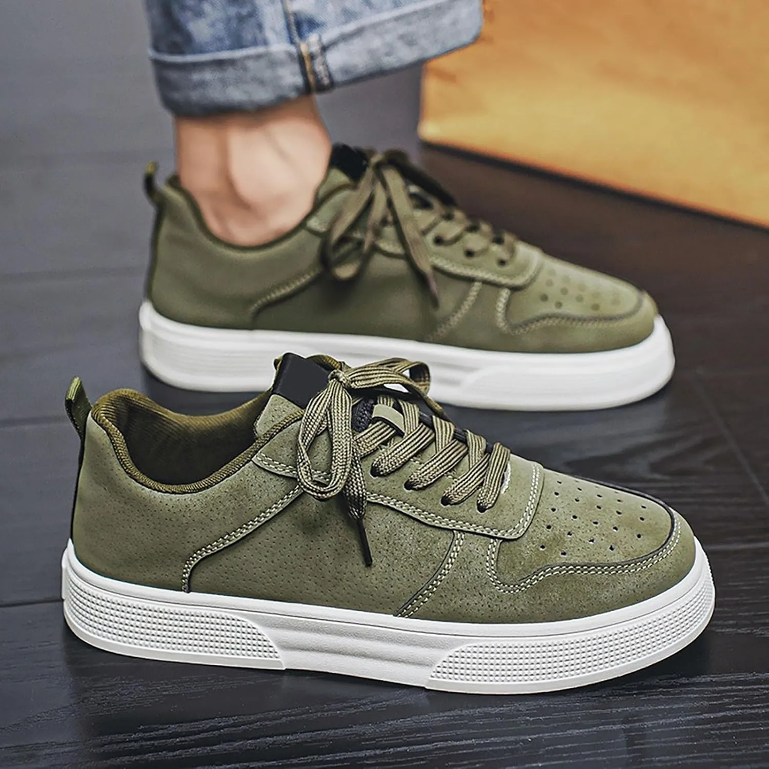Men's Comfy Walking Shoes Fashion Sneakers 2025 Low Top Summer Lace-up Solid Color Breathable Closed Toe Flat Bottom Outdoor Comfortable Daily Casual Sneaker