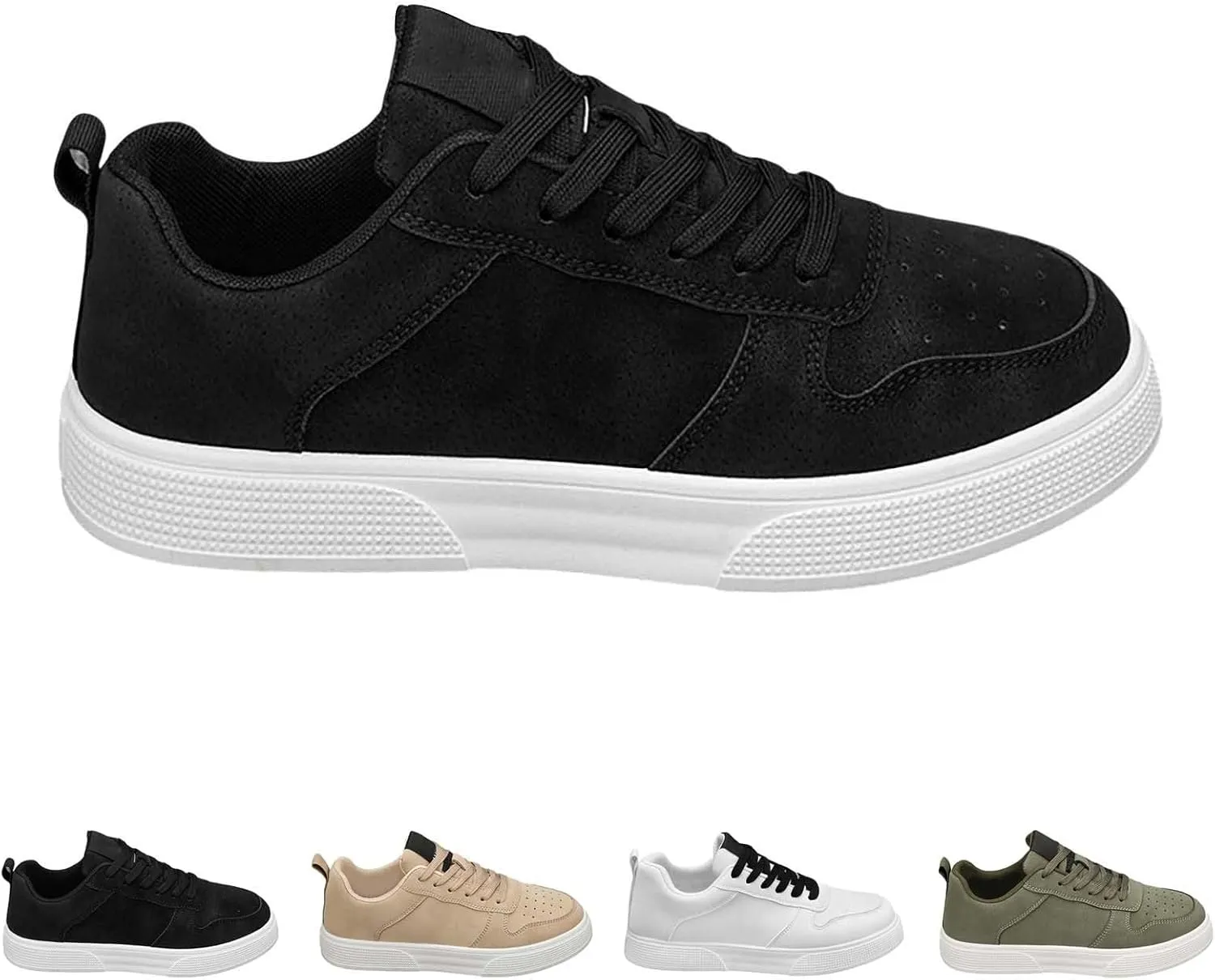 Men's Comfy Walking Shoes Fashion Sneakers 2025 Low Top Summer Lace-up Solid Color Breathable Closed Toe Flat Bottom Outdoor Comfortable Daily Casual Sneaker