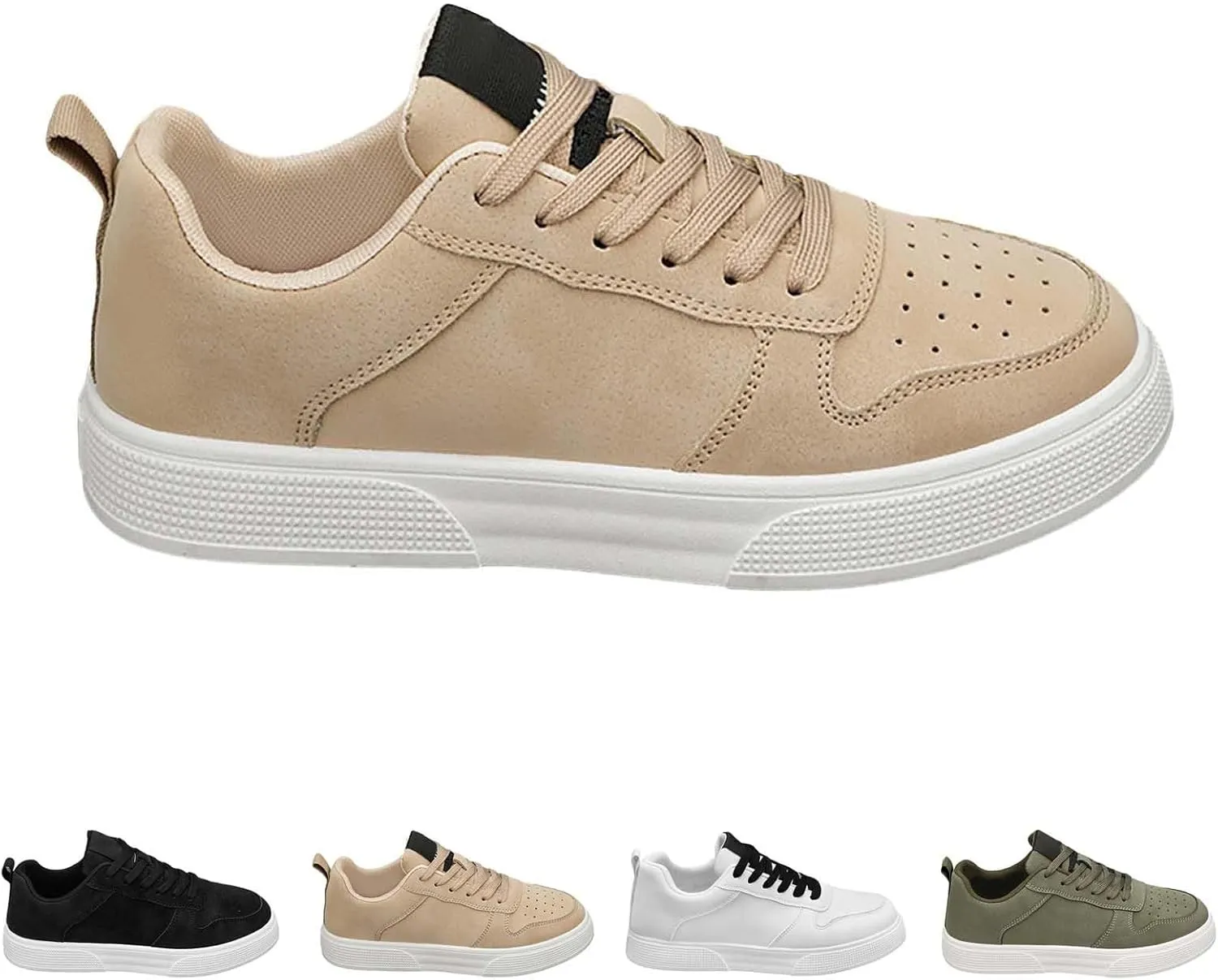 Men's Comfy Walking Shoes Fashion Sneakers 2025 Low Top Summer Lace-up Solid Color Breathable Closed Toe Flat Bottom Outdoor Comfortable Daily Casual Sneaker