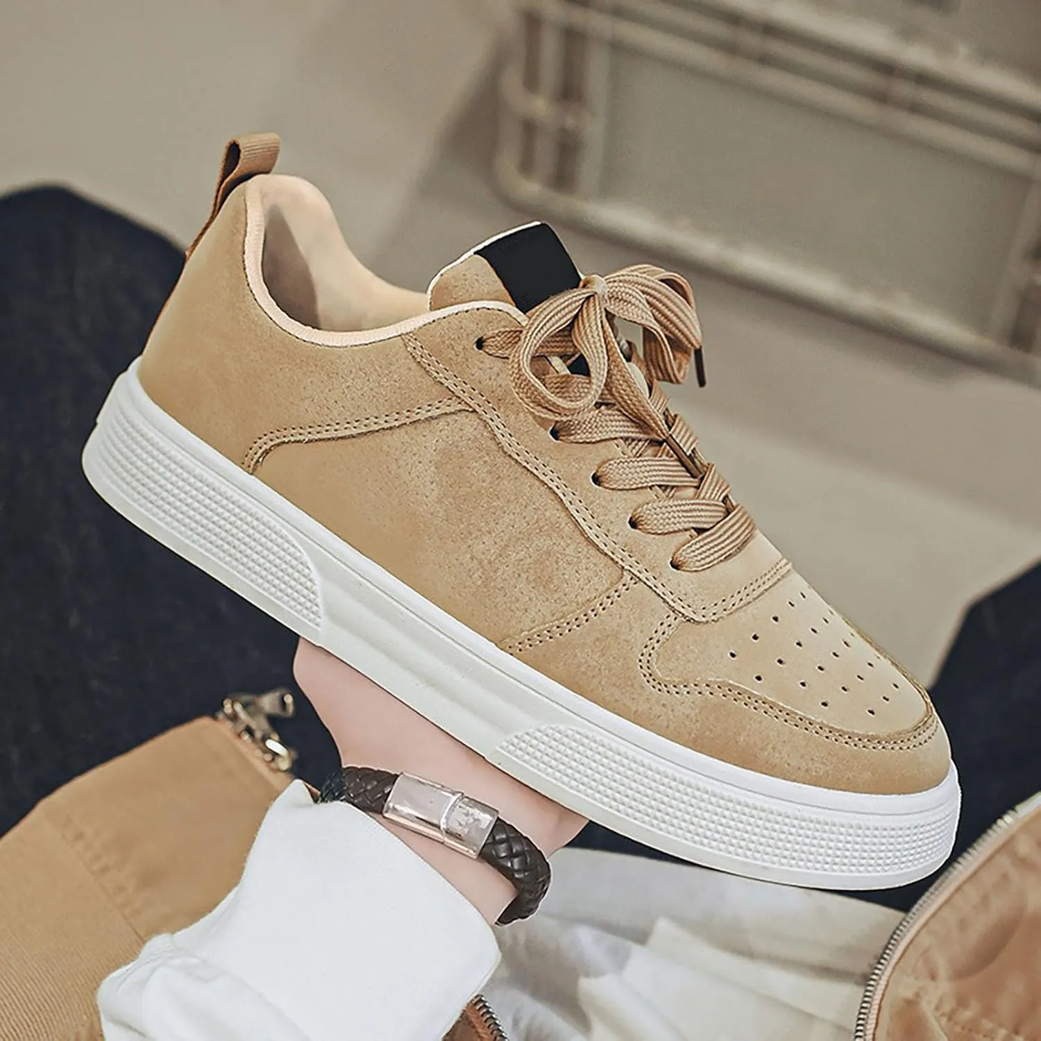 Men's Comfy Walking Shoes Fashion Sneakers 2025 Low Top Summer Lace-up Solid Color Breathable Closed Toe Flat Bottom Outdoor Comfortable Daily Casual Sneaker