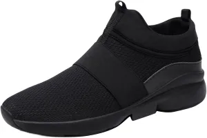 Men's Comfy Walking Shoes High Top Fashion Sneakers 2025 Closed Toe Flats Summer Solid Color Breathable Outdoor Comfortable Daily Casual Sneaker for Summer