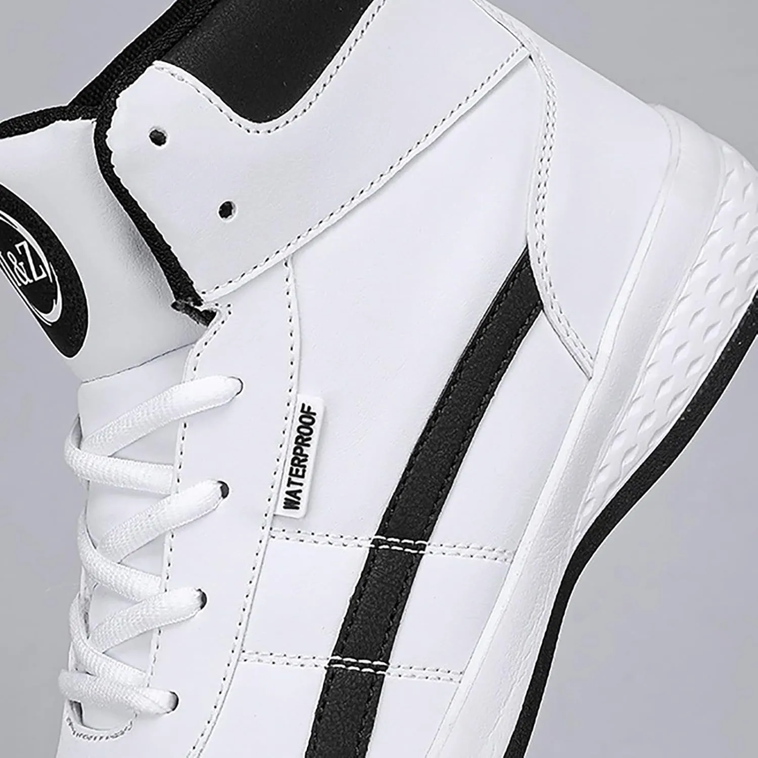 Mens High Top Sneakers Lace-up Casual Breathable Soft Walking Running Shoes Comfortable Tennis Shoes Flat Bottom Non Slip Mens Shoe for Summer Spring