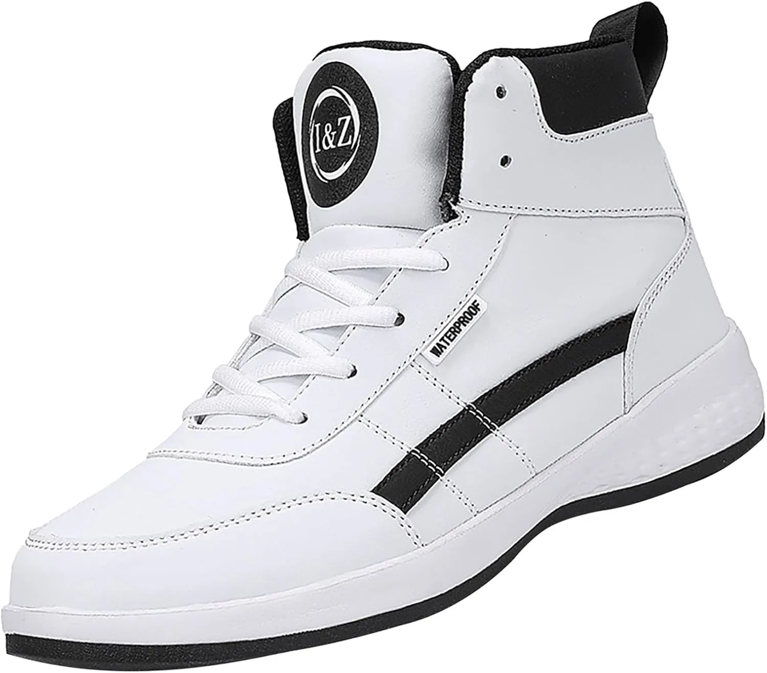 Mens High Top Sneakers Lace-up Casual Breathable Soft Walking Running Shoes Comfortable Tennis Shoes Flat Bottom Non Slip Mens Shoe for Summer Spring