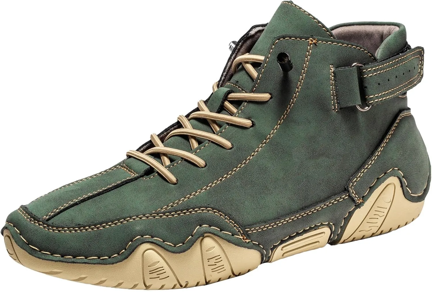 Mens High Top Sneakers Solid Color Lace-up Casual Breathable Soft Walking Running Shoes Comfortable Tennis Shoes Non Slip Summer Spring Mens Ankle Boot