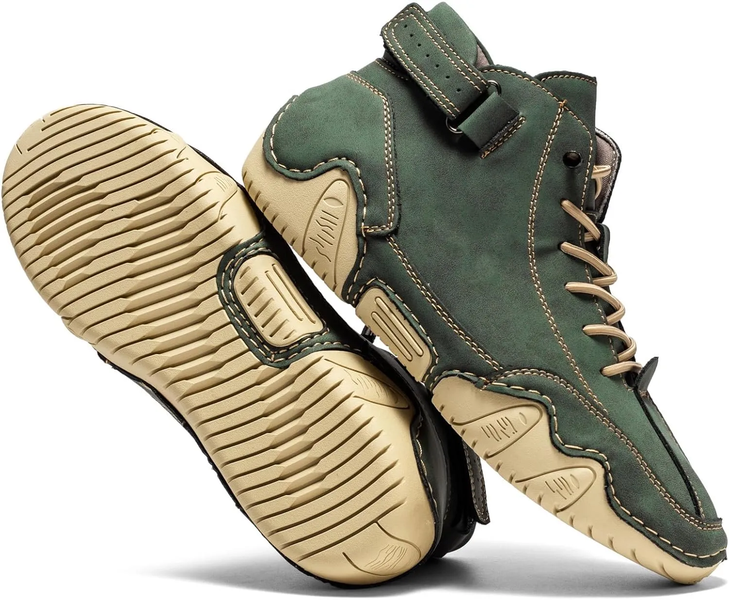 Mens High Top Sneakers Solid Color Lace-up Casual Breathable Soft Walking Running Shoes Comfortable Tennis Shoes Non Slip Summer Spring Mens Ankle Boot