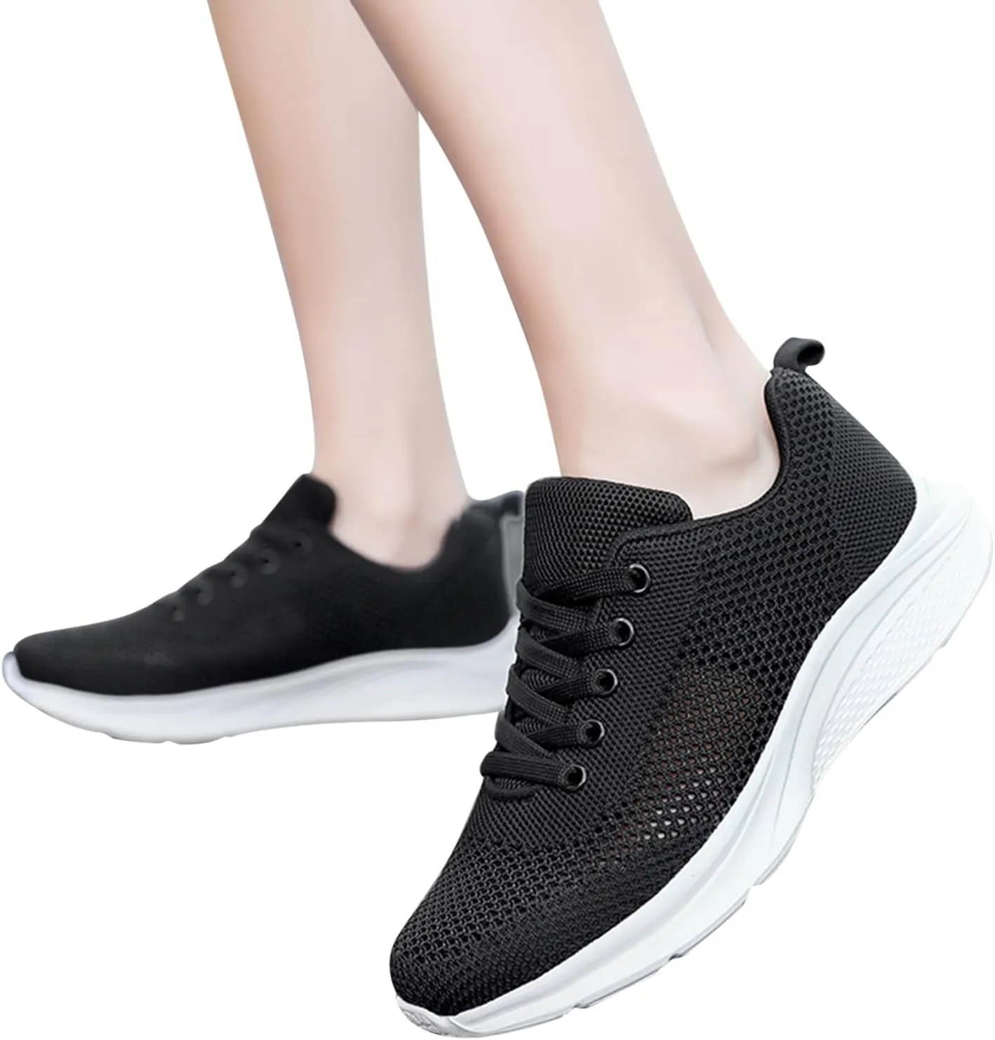 Men's Mesh Walking Shoes Fashion Sneakers 2025 Solid Color Casual Summer Lace-up Breathable Closed Toe Flat Bottom Outdoor Comfortable Daily Casual Shoe