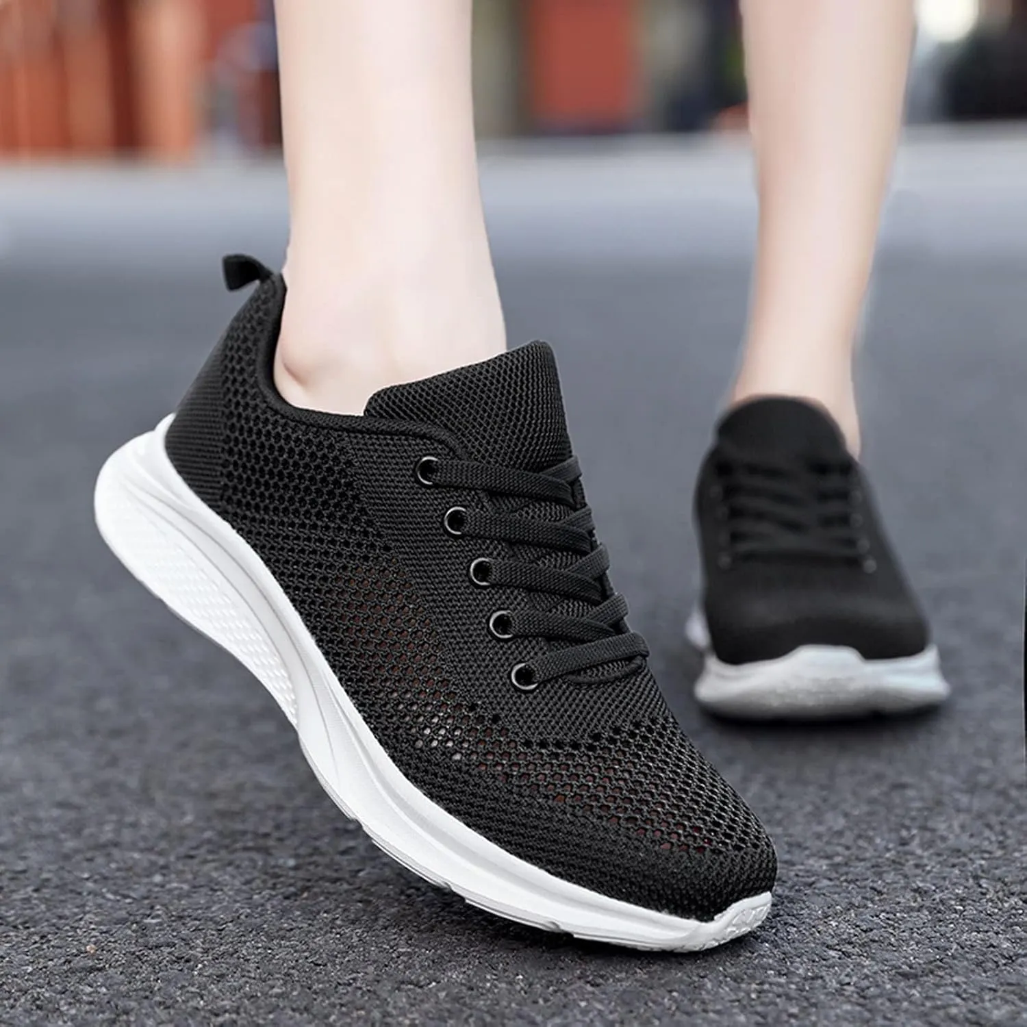 Men's Mesh Walking Shoes Fashion Sneakers 2025 Solid Color Casual Summer Lace-up Breathable Closed Toe Flat Bottom Outdoor Comfortable Daily Casual Shoe