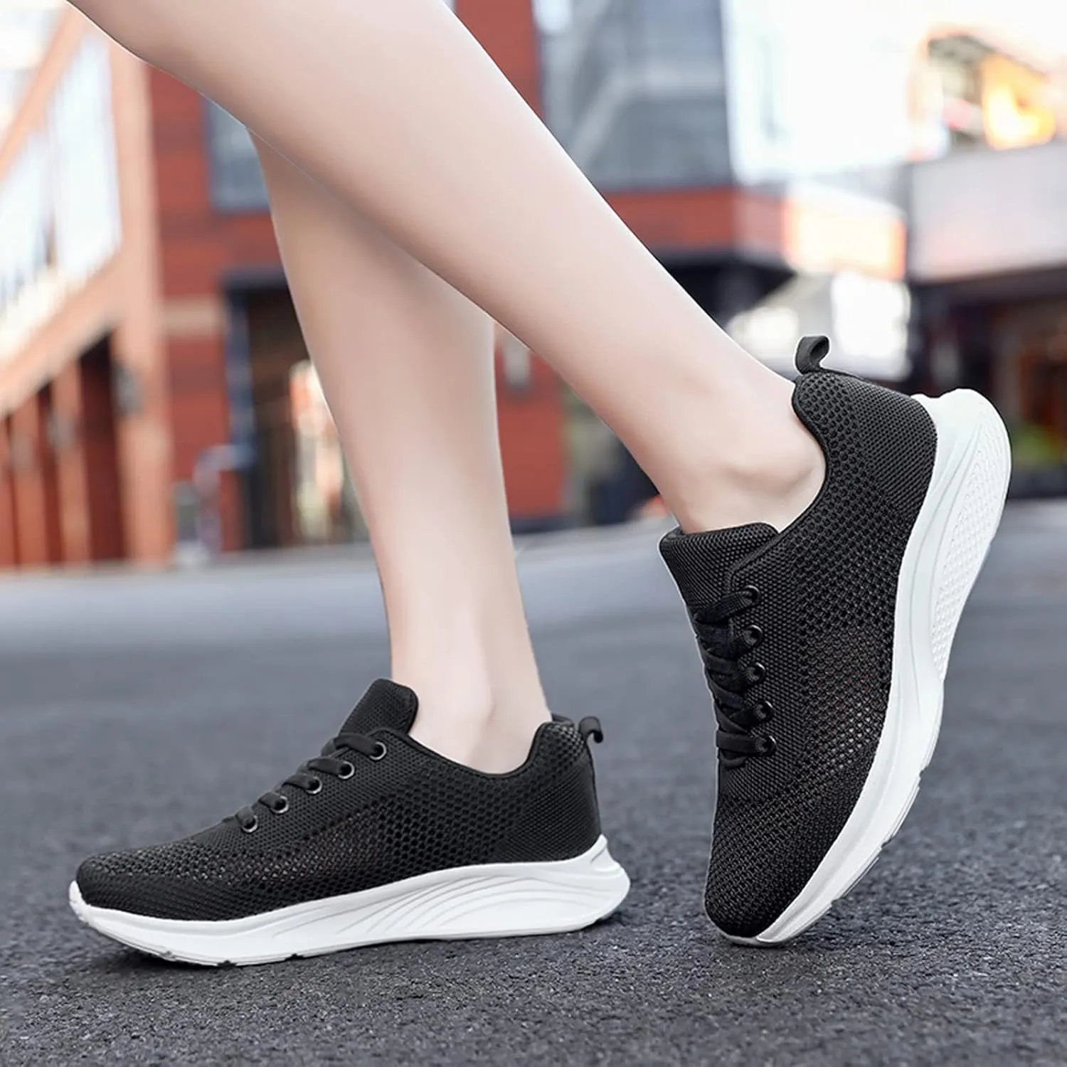 Men's Mesh Walking Shoes Fashion Sneakers 2025 Solid Color Casual Summer Lace-up Breathable Closed Toe Flat Bottom Outdoor Comfortable Daily Casual Shoe