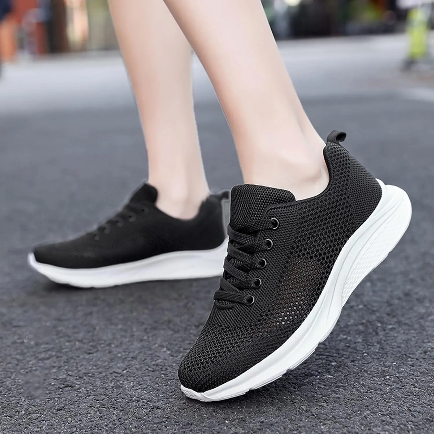 Men's Mesh Walking Shoes Fashion Sneakers 2025 Solid Color Casual Summer Lace-up Breathable Closed Toe Flat Bottom Outdoor Comfortable Daily Casual Shoe