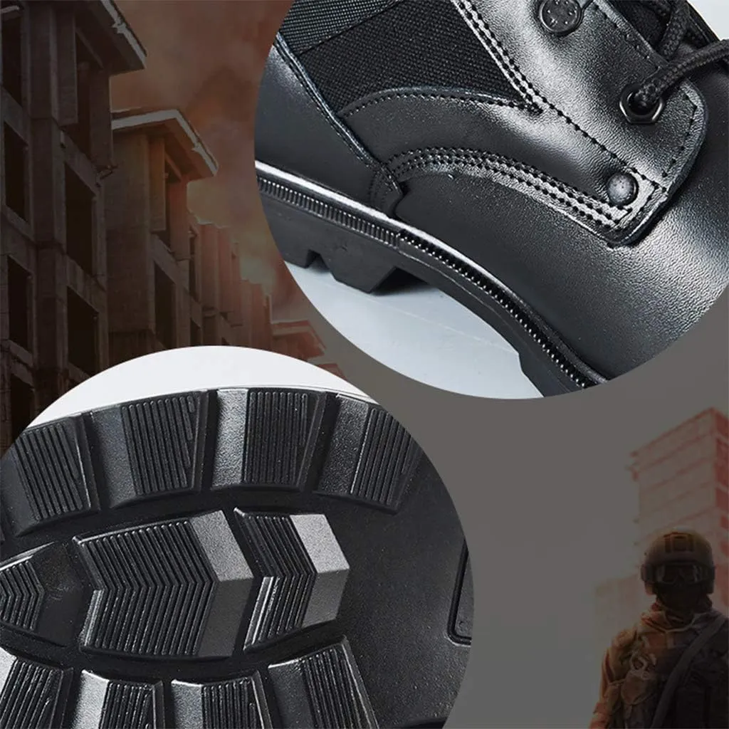 Men's Military Combat Boots, High-Tops Security Forces Tactical Boot Outdoor Hiking Breathable Shoes,Black A-36