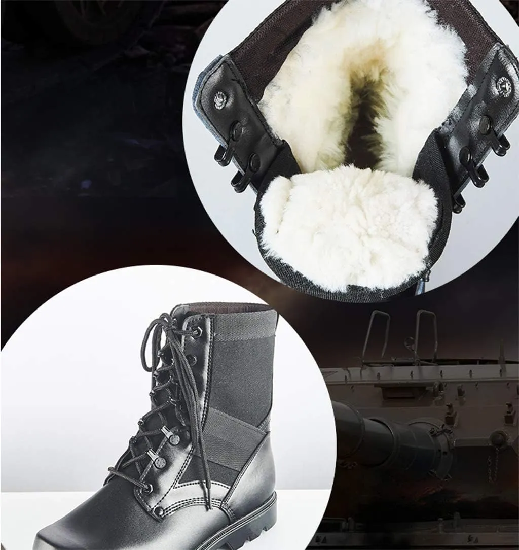 Men's Military Combat Boots, High-Tops Security Forces Tactical Boot Outdoor Hiking Breathable Shoes,Black A-36