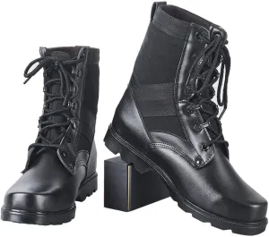 Men's Military Combat Boots, High-Tops Security Forces Tactical Boot Outdoor Hiking Breathable Shoes,Black A-36