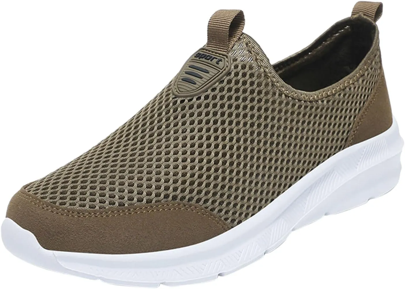 Men's Orthopedic Walking Shoes Air-Cushion Sneakers for Men 2025 Casual Mesh Summer Slip-On Breathable Shoe Closed Toe Solid Color Sneaker with Arch-Support