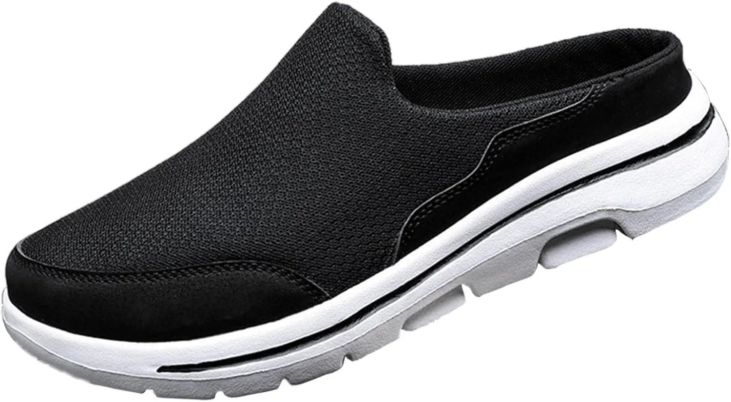 Men's Orthopedic Walking Shoes Slide 2025 Casual Mesh Summer Slip-On Breathable Slippers Solid Color Closed Toe Mens Slingback Mules with Arch-Support