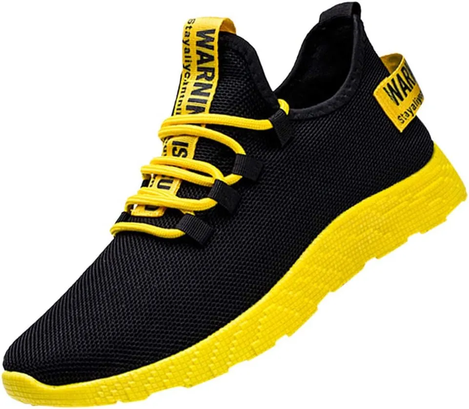 Mens Running Shoes Mesh Breathable Fashion Sneakers Lace Up Platform for Hiking Tennis Wide Feet Casual Trainers Comfortable Sneaker Non-Slip Lightweight Basketball Shoes