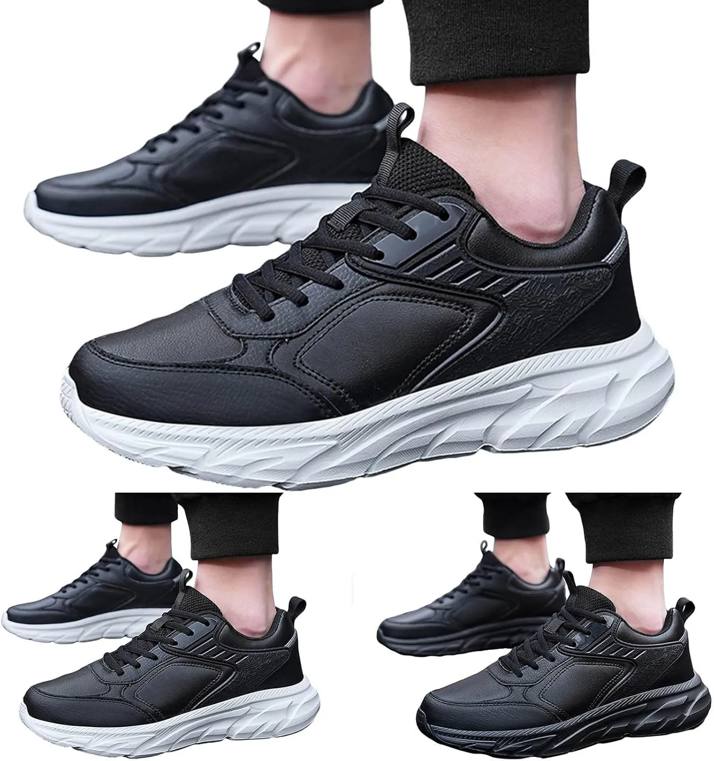 Men's Slip on Walking Shoes Comfortable Memory Foam Breathable Mesh Fashion Sneakers Non Slip Indoor Outdoor Training Gym Shoes Wide Width
