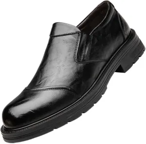 Men's Slip-Ons Loafers Classic Formal Business Oxfords Shoes Breathable Leather Wingtip Brogue for Men
