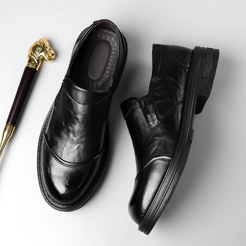 Men's Slip-Ons Loafers Classic Formal Business Oxfords Shoes Breathable Leather Wingtip Brogue for Men