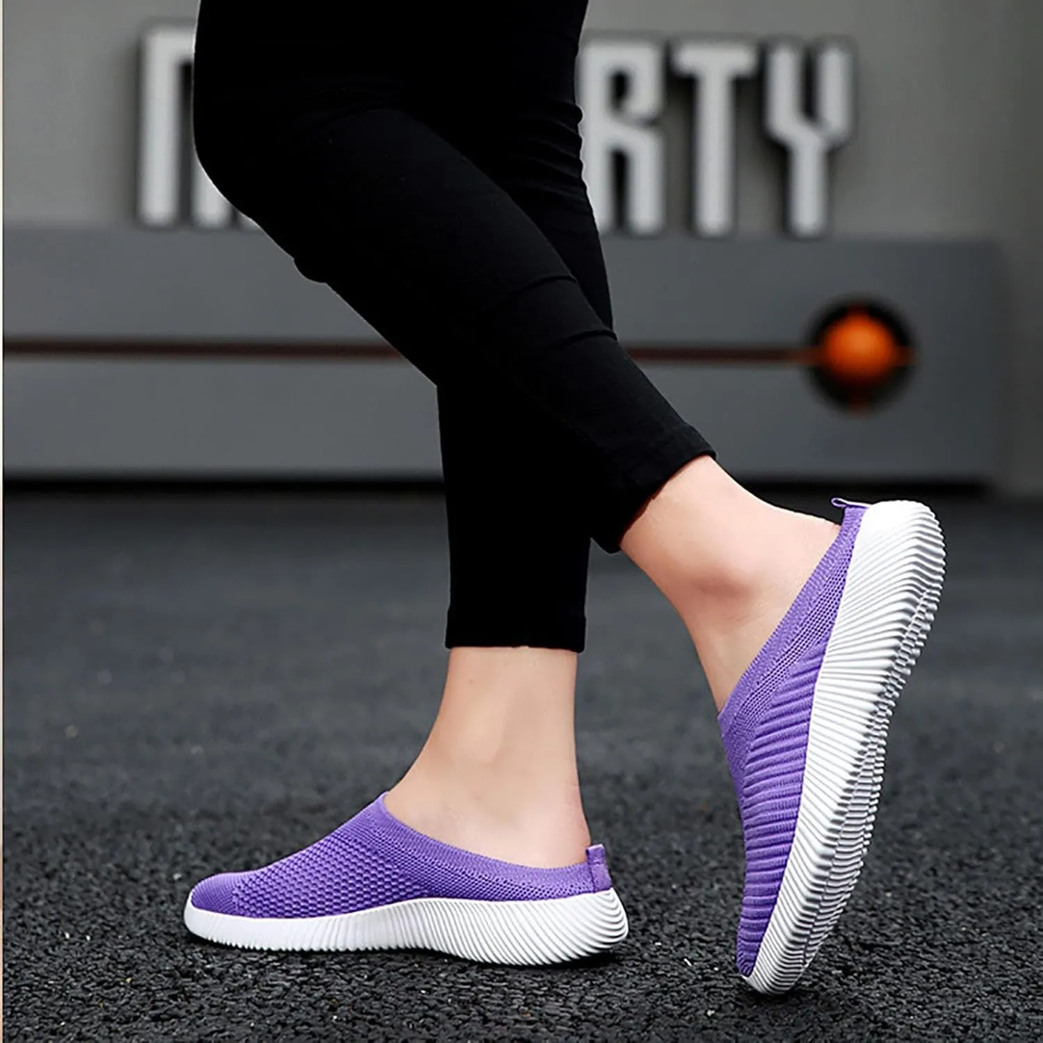 Mens Slippers with Arch Support Casual Mules Slip On Shoes Women Comfort Casual Shoes Trendy Platform Sneakers Waterproof Tennis Shoe White Loafers