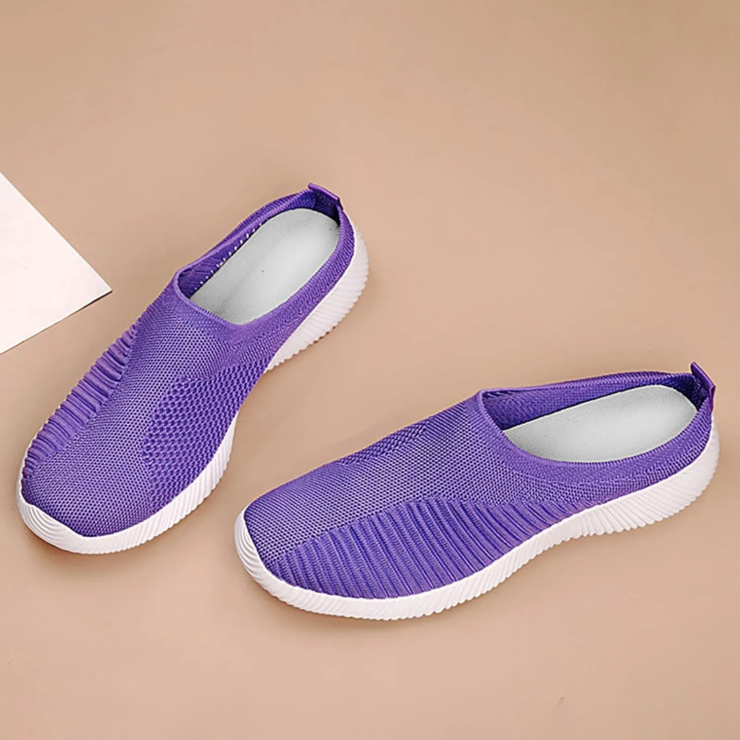 Mens Slippers with Arch Support Casual Mules Slip On Shoes Women Comfort Casual Shoes Trendy Platform Sneakers Waterproof Tennis Shoe White Loafers
