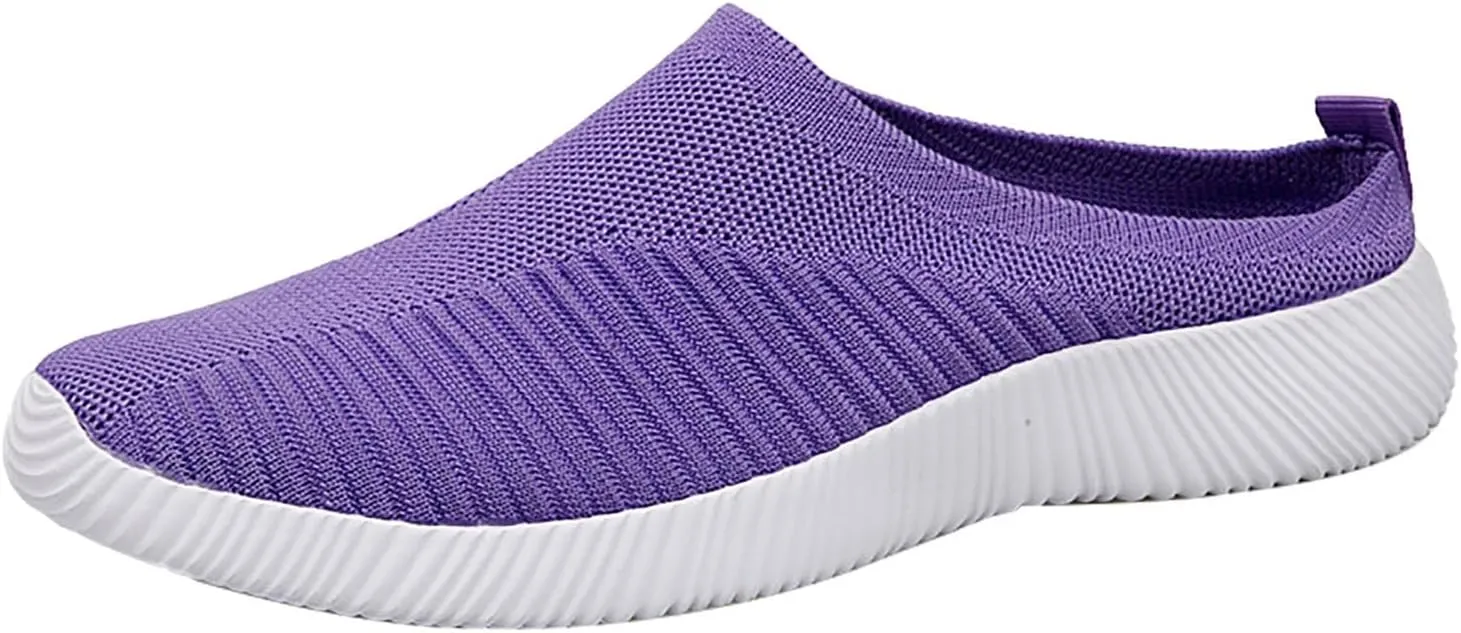 Mens Slippers with Arch Support Casual Mules Slip On Shoes Women Comfort Casual Shoes Trendy Platform Sneakers Waterproof Tennis Shoe White Loafers
