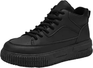 Mens Sport Shoes High Top Lace-up Sneakers for Men Fashion Lightweight Cute Round Toe Sneakers Flat Sole Casual Simple Outdoor Walking Shoe