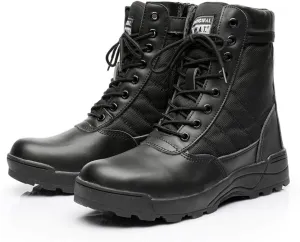 Men's Tactical Boot Lightweight High-Tops Breathable Combat Boots Outdoor Security Military Boots,Black- 44/UK 9.5/US 10